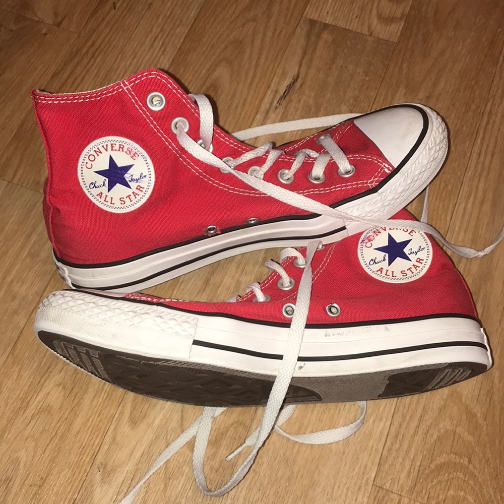 Red high top converse
